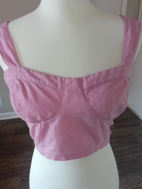 Forever 21 Rose Pink Bustier Crop Top